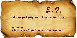 Stiegelmayer Innocencia névjegykártya